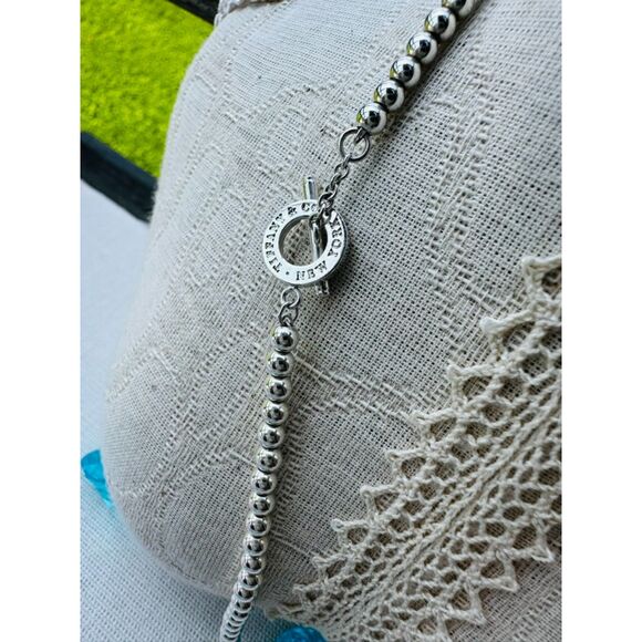 Tiffany & Co Sterling Silver Bead/beaded Toggle Bracelet/Necklace Set 4mm - Picture 4 of 10